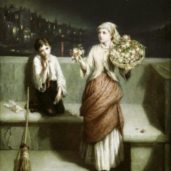 Selling flowers and sweeping the streets